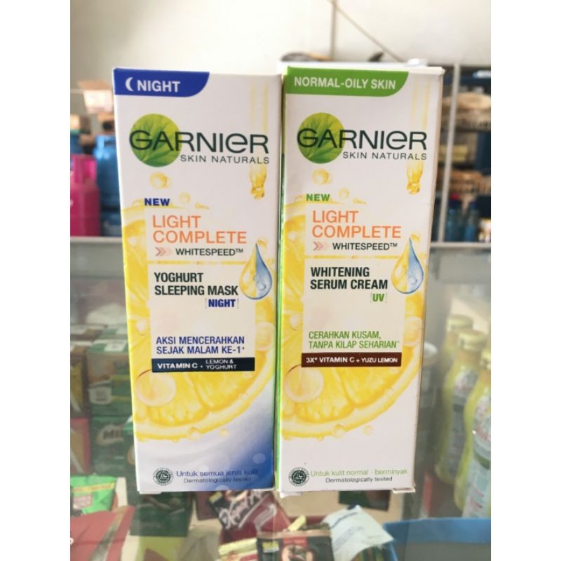 Garnier Light Complete Whitespeed Day Cream Krim Siang / Night Cream Krim Malam 20 ml