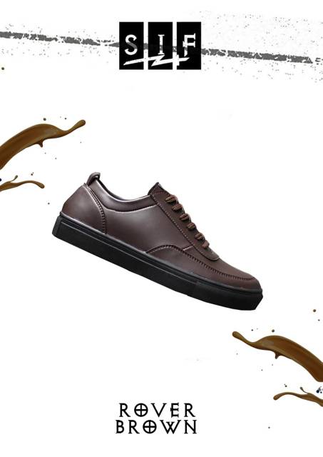 Sepatu Pria Sneakers Kulit Casual Formal Ringan Nyaman Warna Coklat Dan Hitam