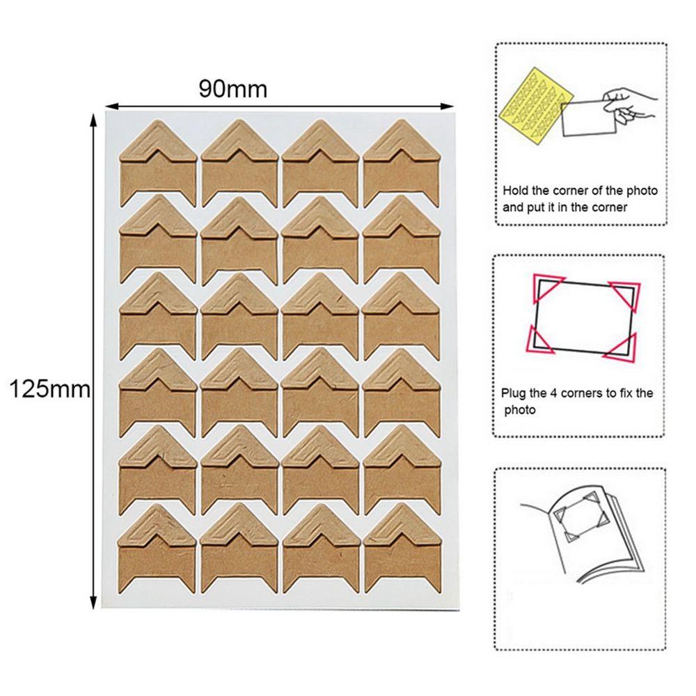 Stiker Sudut Agustina 120Pcs/lot (5Lembar) Retro Scrapbooking Kraft Paper Vintage Scrapbook Sticker