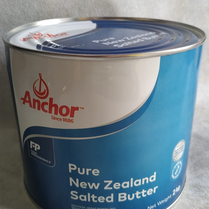 

butter-mentega- anchor pure new zealand tin butter 2 kg / mentega anchor kaleng 2 kg -mentega-