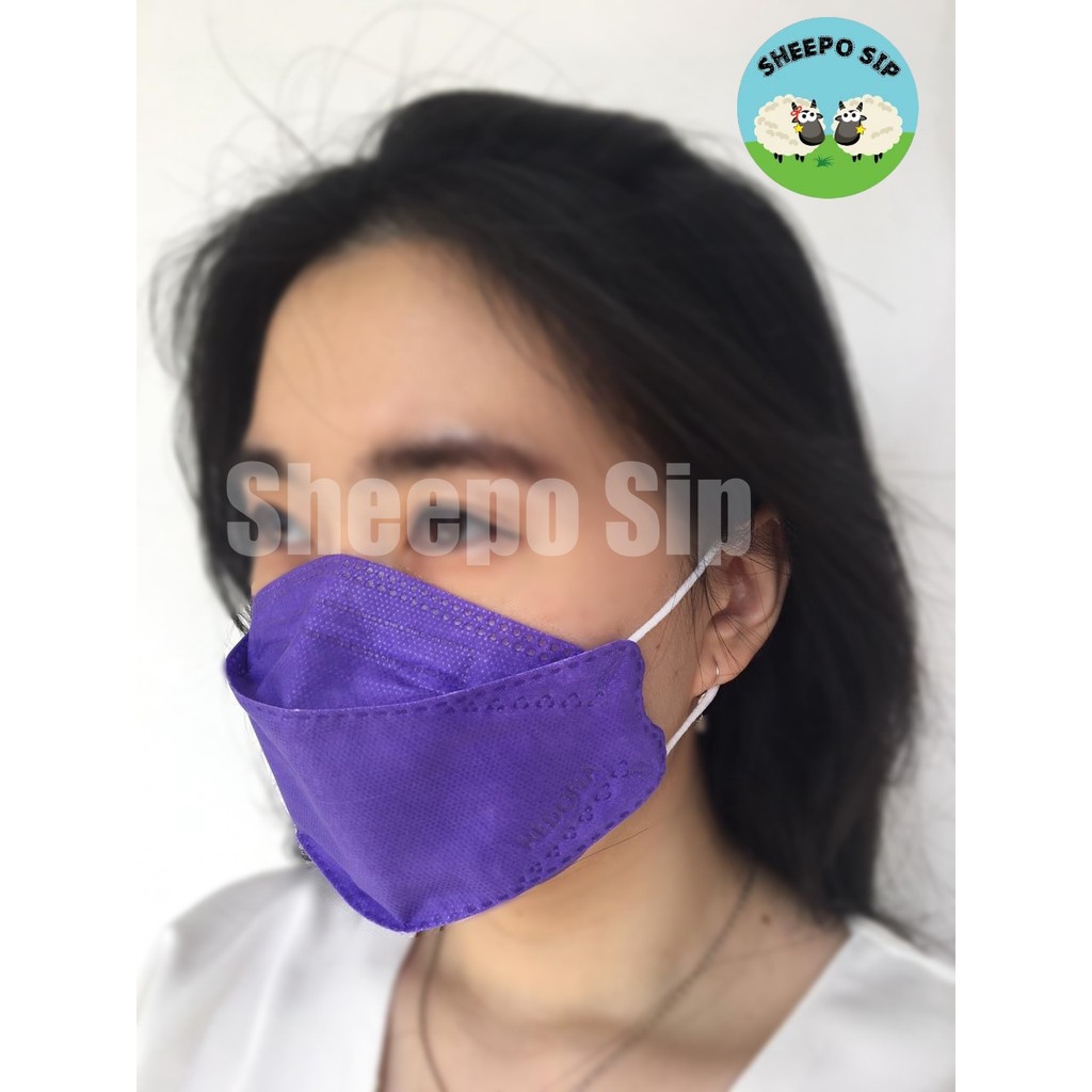MASKER KF94 MEDIS HEDONA SURGICAL MASK - MASKER KOREA KEMENKES ISI 20 PCS WARNA UNGU