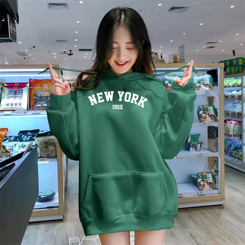 Sweater Hoodie Distro Wanita New York