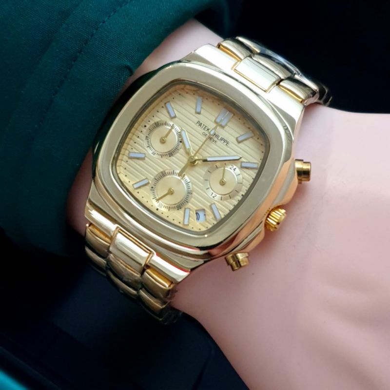(BEST SELLER) JAM TANGAN PRIA & WANITA PATEK PHILIP 1502YL CHRONO ON FREE BOX