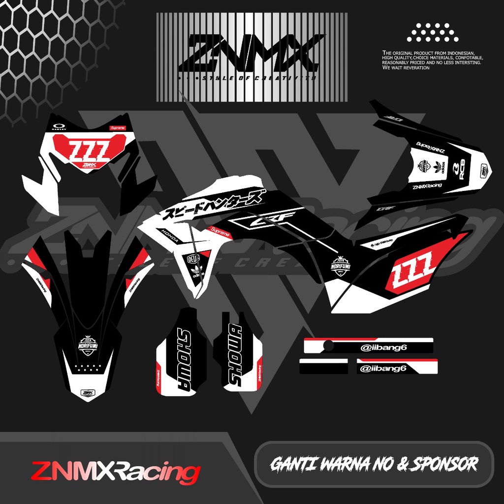 DECAL STIKER CRF 150 L HITAM FULL BODY