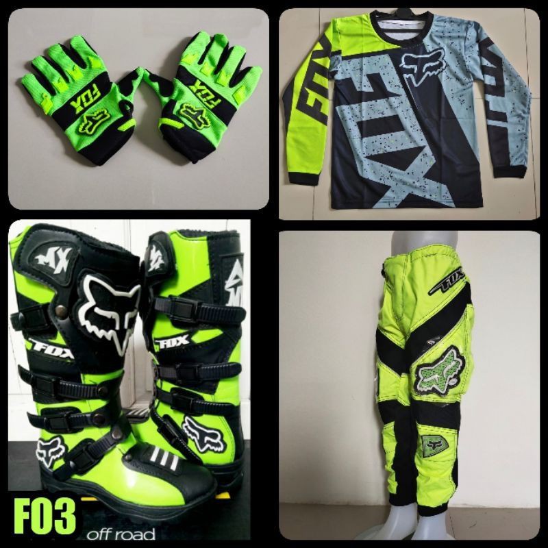 Paket Baju Set Trail Sepatu Anak stabilo