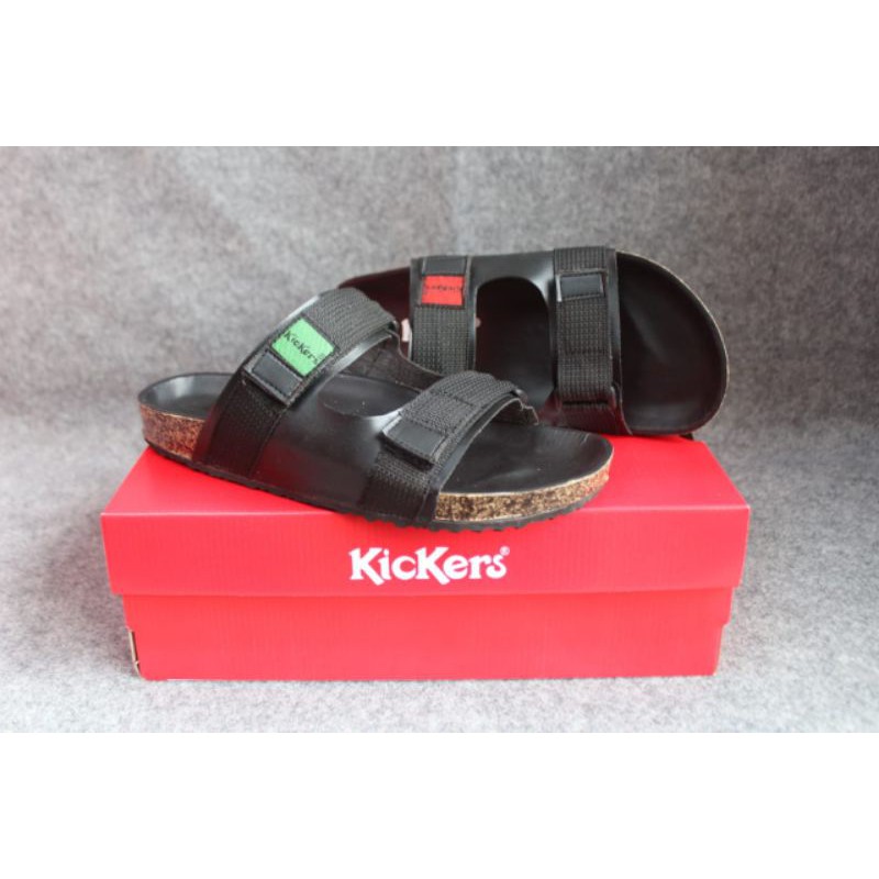 Sendal Pria Slide Kickers Urban Bahan Kulit Santai Nyaman Jalan NgemalL HangOut Kekinian Semi Formal