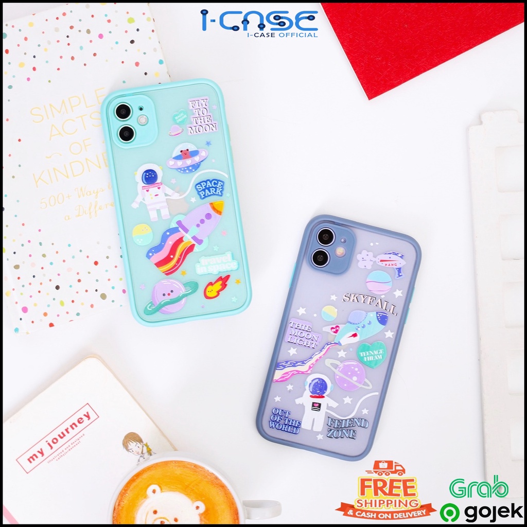 Soft Case Oppo Reno A1K A3S F9 A15 A37 A71 A33 A53 A31 A52 A54 A74 4F - Space Hybrid  - Lens Cover Camera Protection