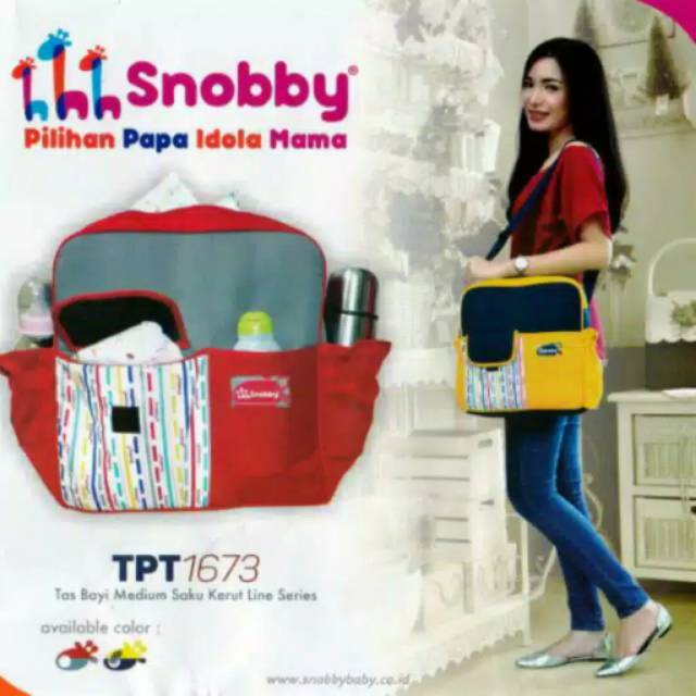 Tas Bayi Snobby Medium Line Series TPT 1673 Tas Bayi Saku Kerut Gendongan Depan Hipseat diaper bag