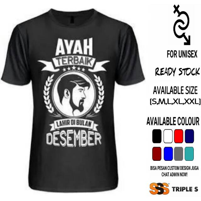 Kaos Distro Ayah Terbaik Lahir Di Bulan Desember Baju Pria Berkualitas Dengan Desain Keren