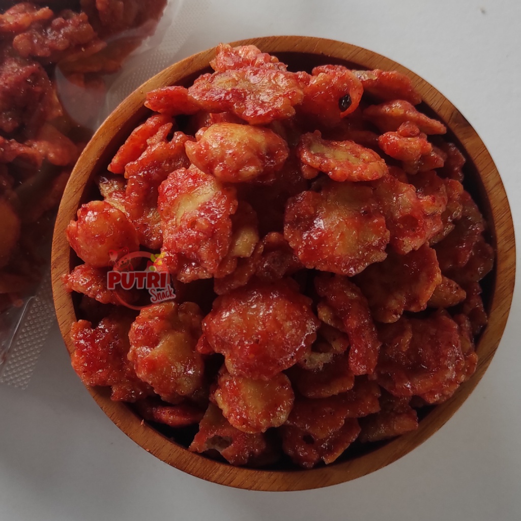 Keripik Emping Melinjo 250gr Pedas Manis Kriuk