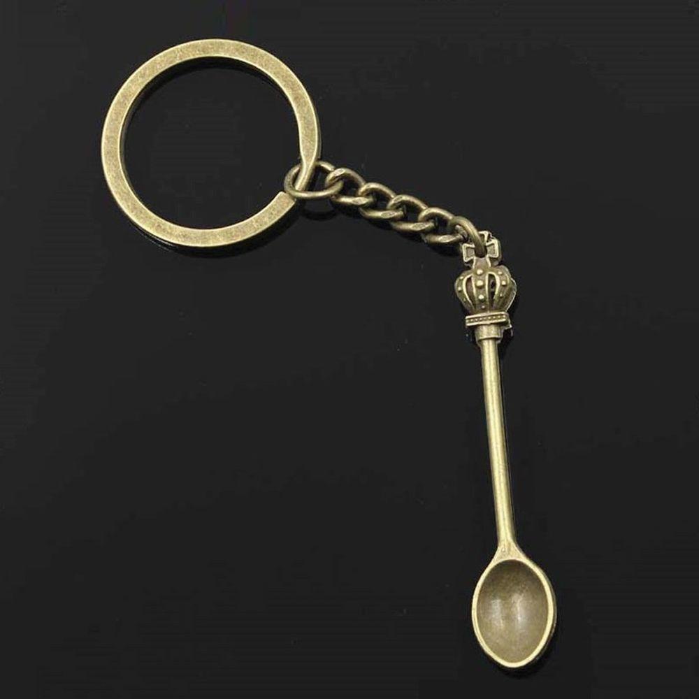 Quinton Sendok Gantungan Kunci Natal 57x9mm Liontin Ornamen Perhiasan Hadiah Handmade Craft Metal Key Chain