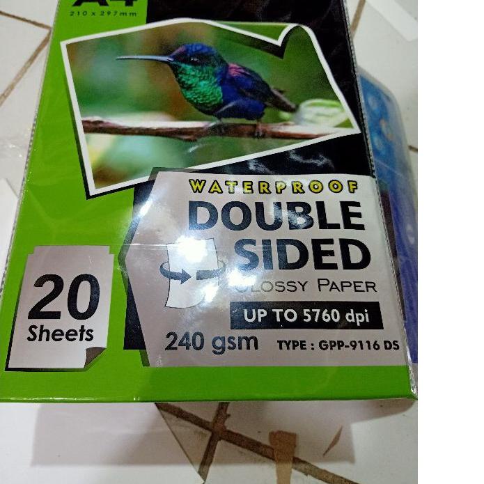 

[Star] GLOSY PHOTO PAPER DOUBLE SIDE GLOSY 240 GSM A4/20 LEMBAR V-TEC