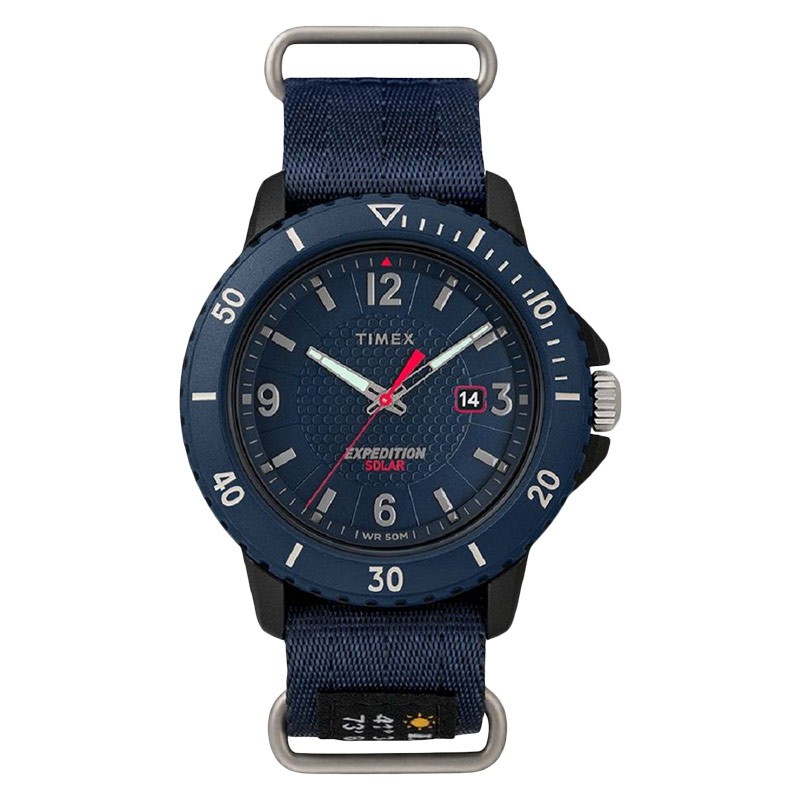 Jual Jam Tangan Pria Timex Expedition TW4B14300 Solar Men Blue Dial Blue Nylon Strap Indonesia