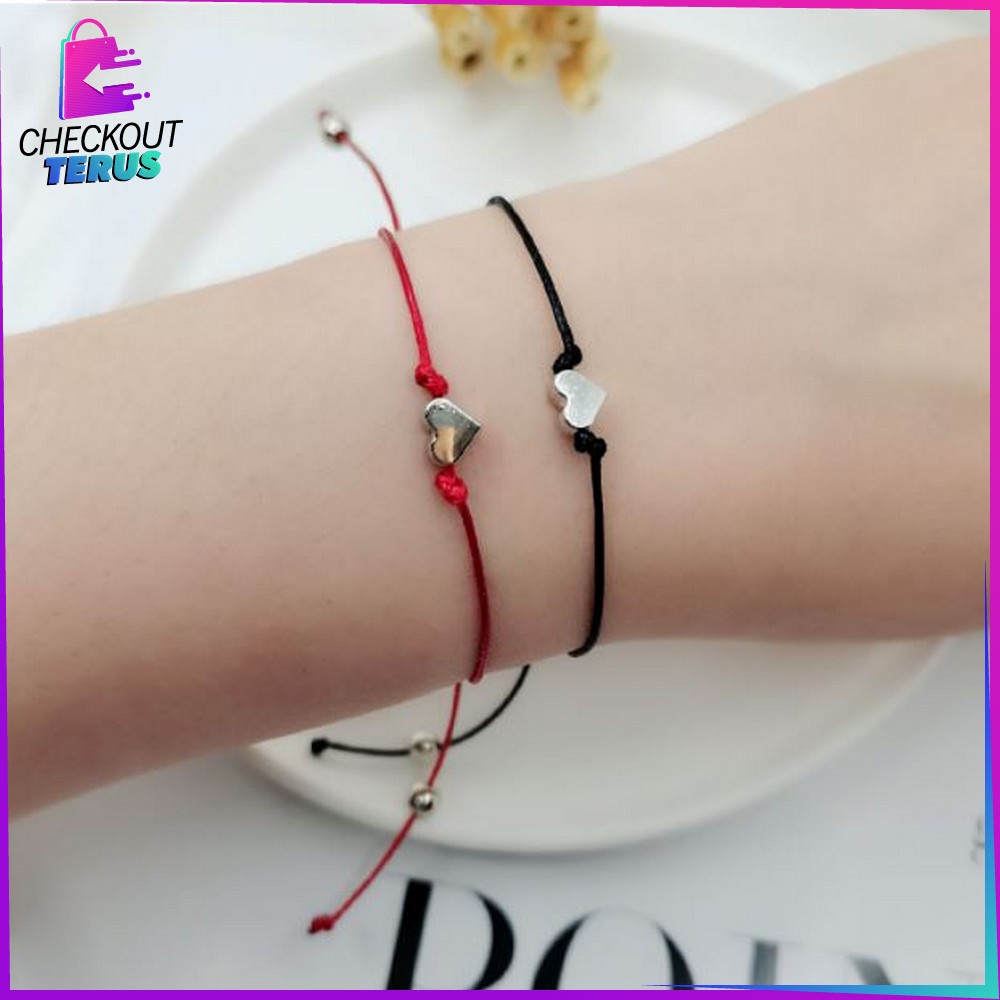 CT K65 Gelang Tali Persahabatan Korean Style Bentuk Anyaman Gelang Pasangan dan Sahabat etnik Fashion Gelang BFF Lucu