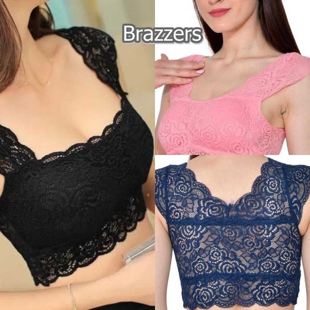 Bra Crop Top Korea Korean Style Renda Brukat Cocok Pakai Baju Dalaman Jas Blazer Sebagai Outer Outfi