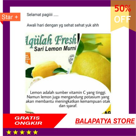 

LIMITED EDITION!!! Sari Lemon Murni AQIILAH FRESH 250 ml