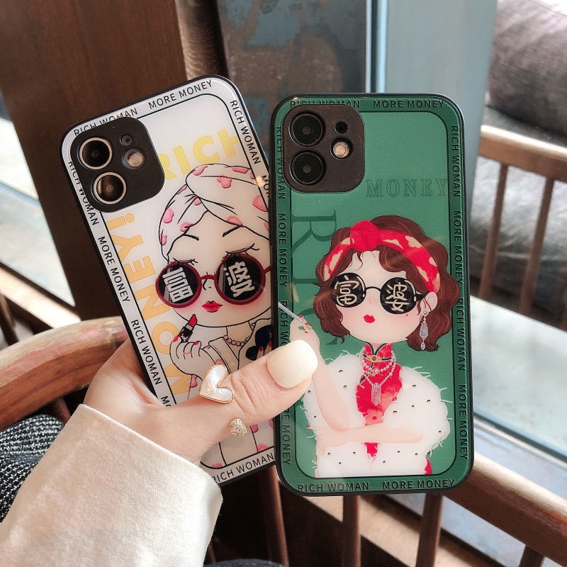 Elegant lady design Phone case for IPhone 12 13 11 Pro Max X Xs Max Xr 7 8 Plus Fbbl