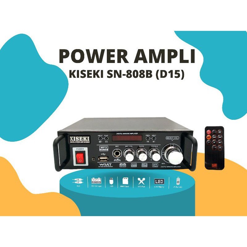 Power Amplifier KISEKI SN-808B (D15) Bluetooth + FM Radio + Mp3 Player