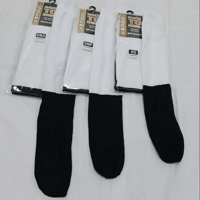 Kaos Kaki Sekolah Panjang Putih Hitam SD SMP SMA Pria wanita harga satuan