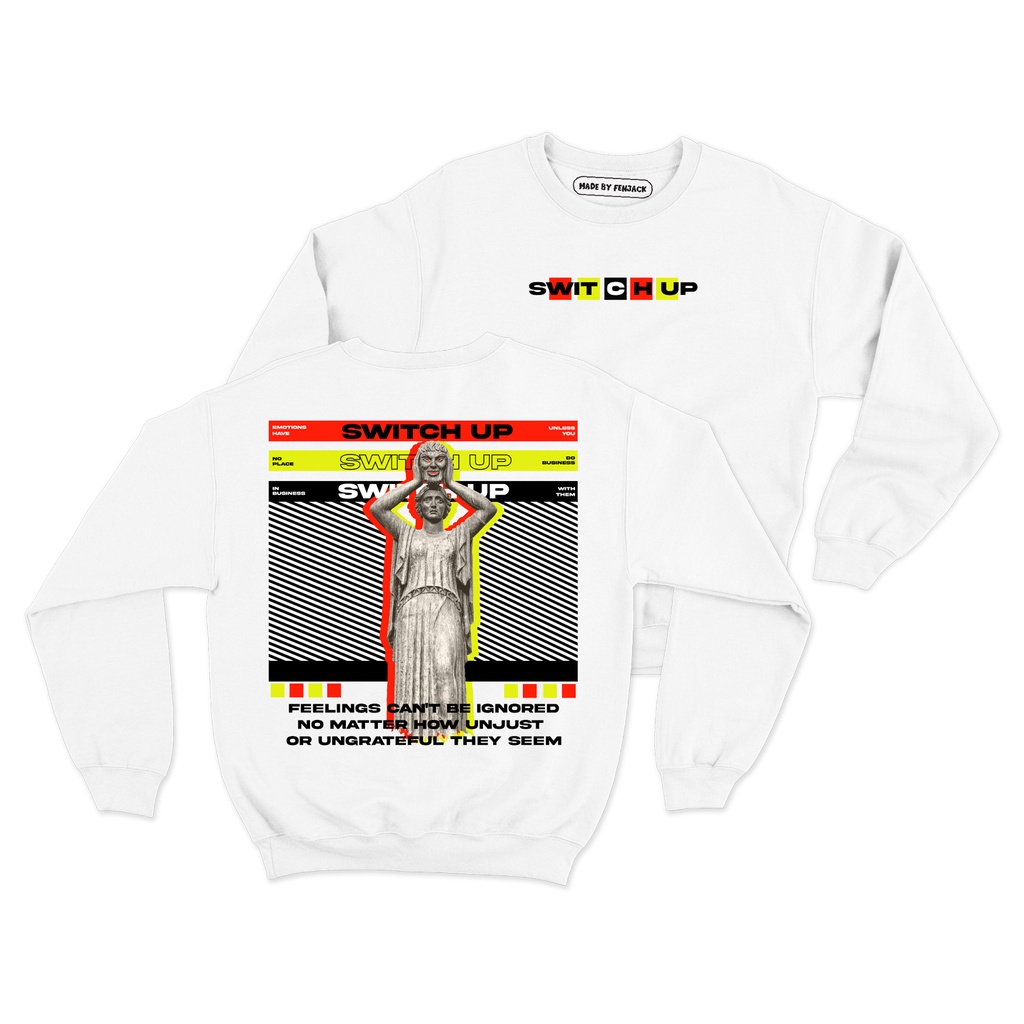Sweaterpolos Basic Sweater SWITCH UP ( Sablon ) Unisex Pria &amp; Wanita