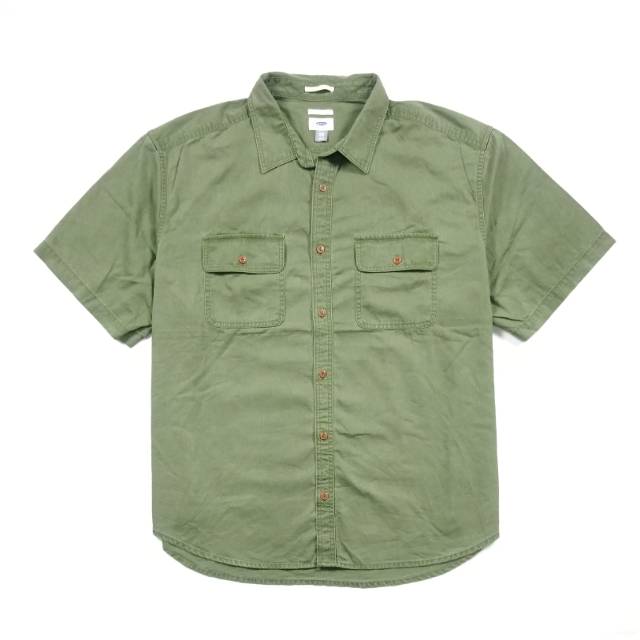 Kemeja pria Big size OLD NAVY double pocket original Olive