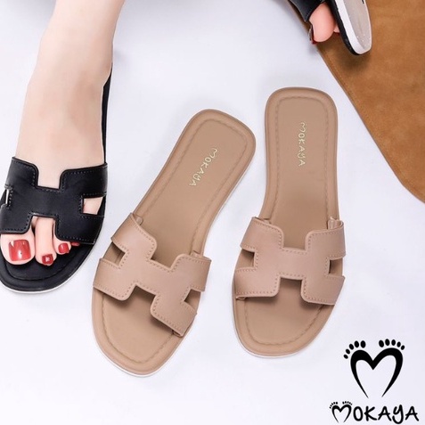 Sandal Slop H Wanita Jelly Import Mokaya (HPS-8856-PS) & 7168 Sandal Wanita Berkulitas-8856 - Khaki