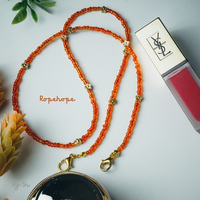 Tali Masker Korea Strap Mask gold flower