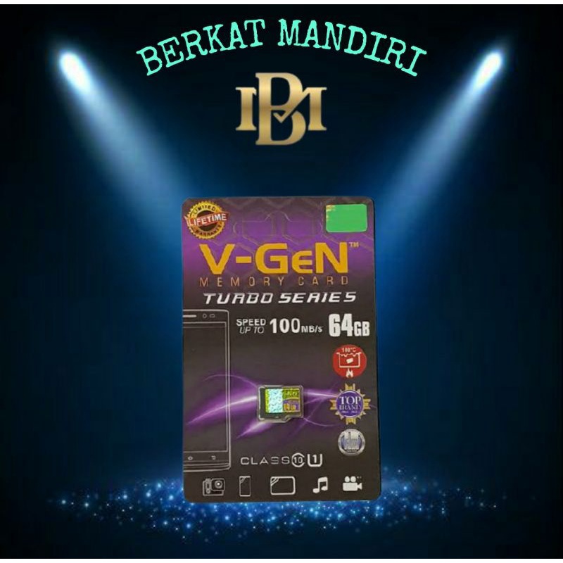 Memori Card 64GB V-Gen Turbo Series Class 10 | Micro SD 64 GB Class10