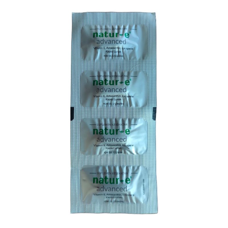 NATUR E ADVANCED STRIP ISI 4 KAPSUL ECER VITAMIN CEGAH PENUAAN DINI SUPLEMEN KECANTIKAN ANTI KERUTAN WANITA PRIA DEWASA