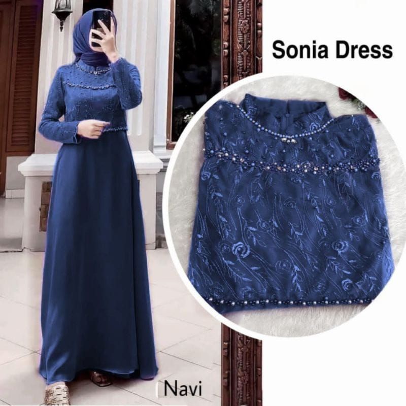 GAMIS HELLEN MAXY SONIA DRES PESTA SIZE STANDAR DAN JUMBO  MAXY VELVET BORKAT