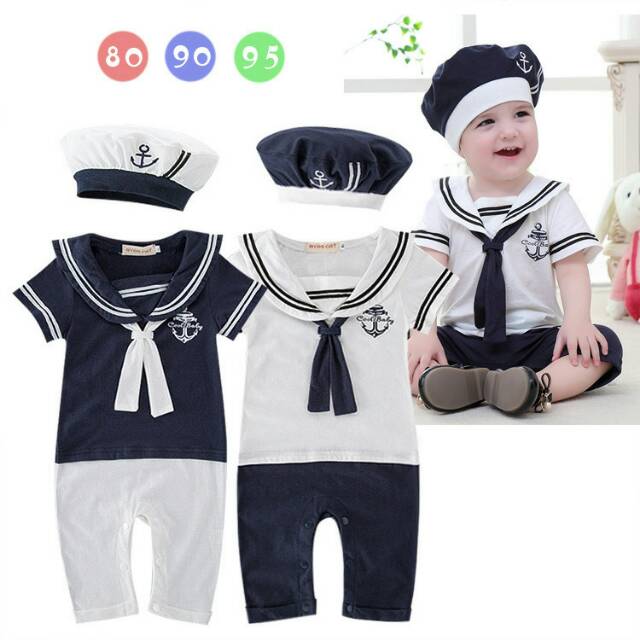 Romper Bayi Sailor Romper Baju Pelaut Anak Bayi Import-1