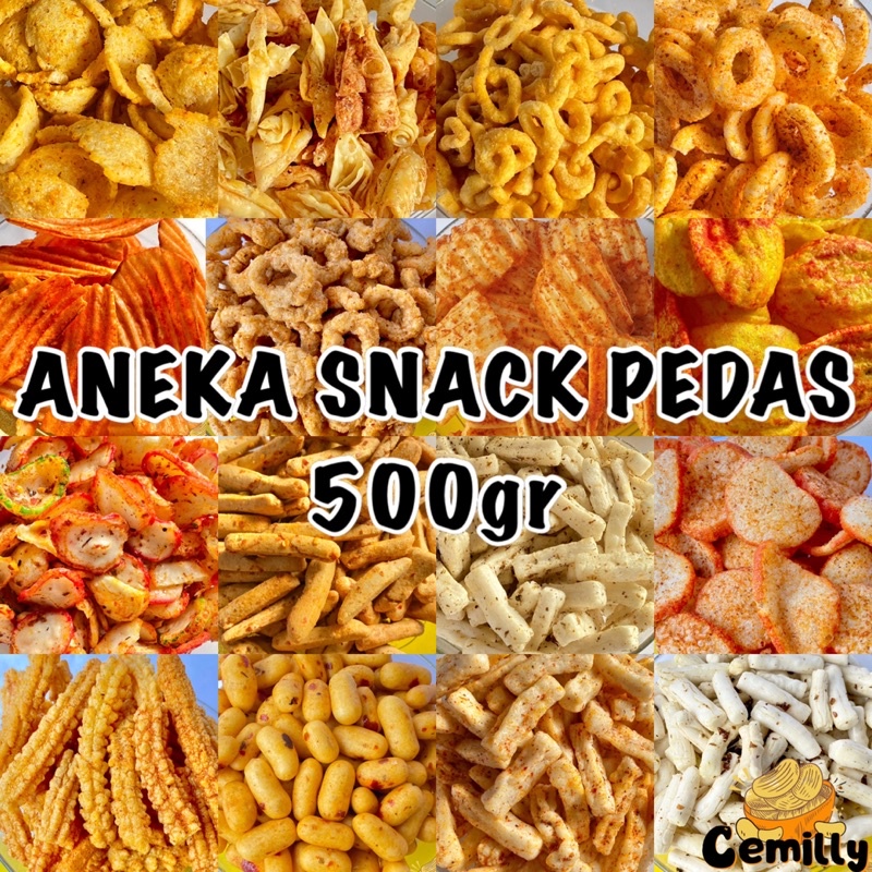 

[CEMILLY] 500gr Aneka Cemilan PEDAS Snack Kiloan