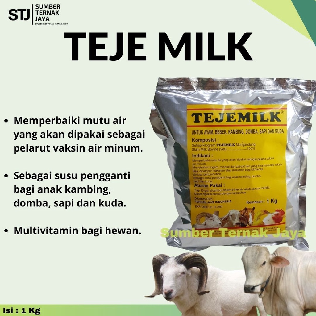 Susu Hewan Ternak TEJEMILK Susu Multivitamin Pertumbuhan Hewan Ternak kemasan 1kg