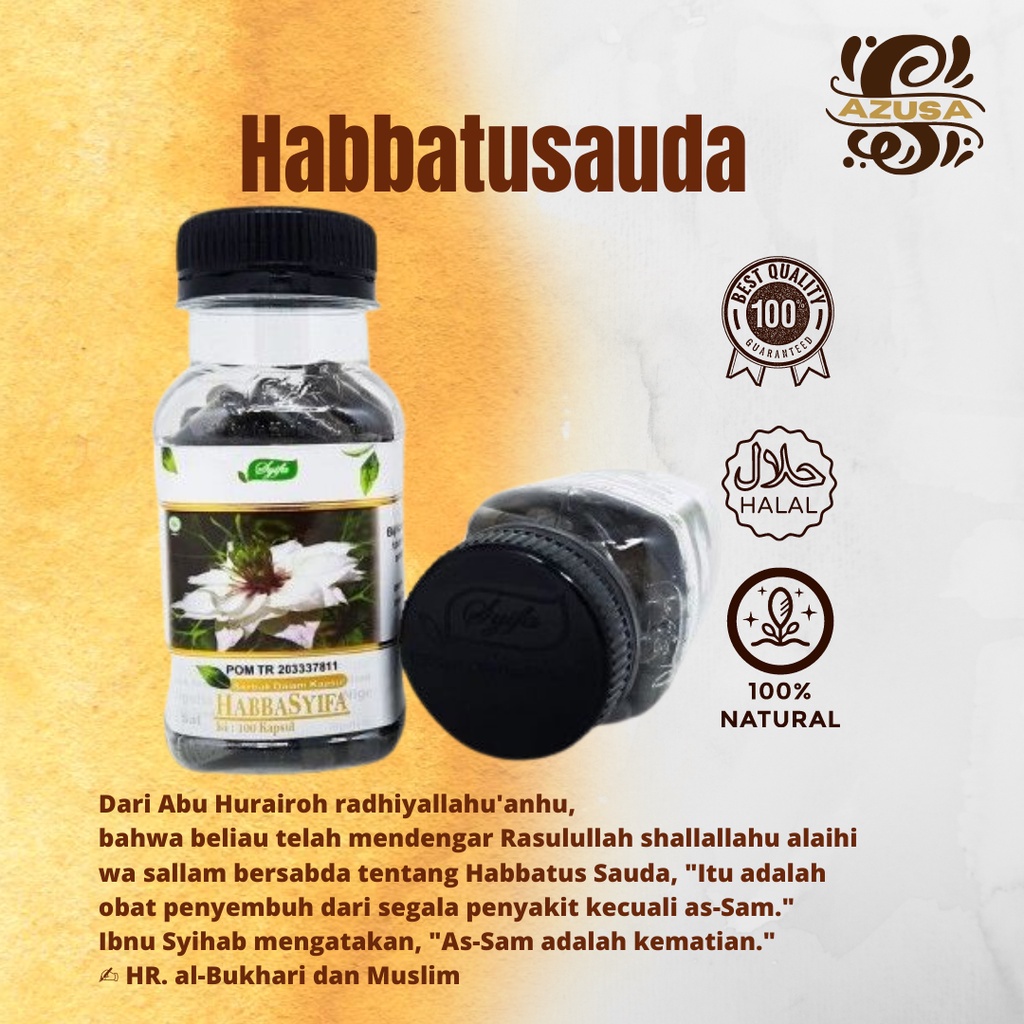 

Habbasyifa Serbuk BlackSeed 100 kapsul ( Habbatussauda Jinten Hitam )