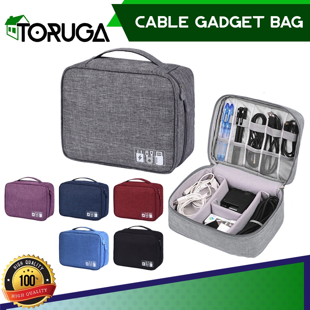 TRAVEL POUCH ORGANIZER CABLE GADGET BAG TAS KABEL CHARGER USB HP IPAD
