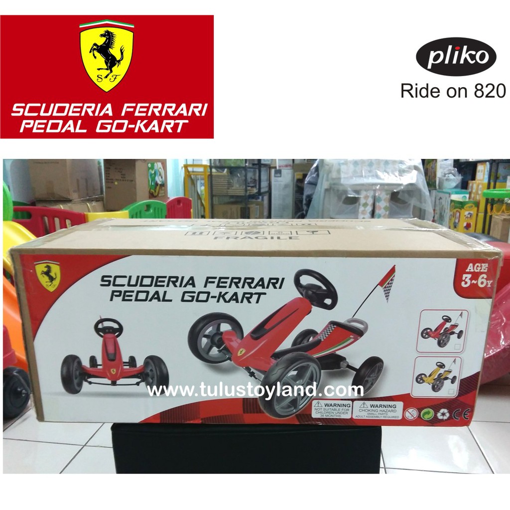 Pliko Ride On 820 Scuderia Ferrari Pedal Go Kart Trike Goes Sepeda Gokart Anak