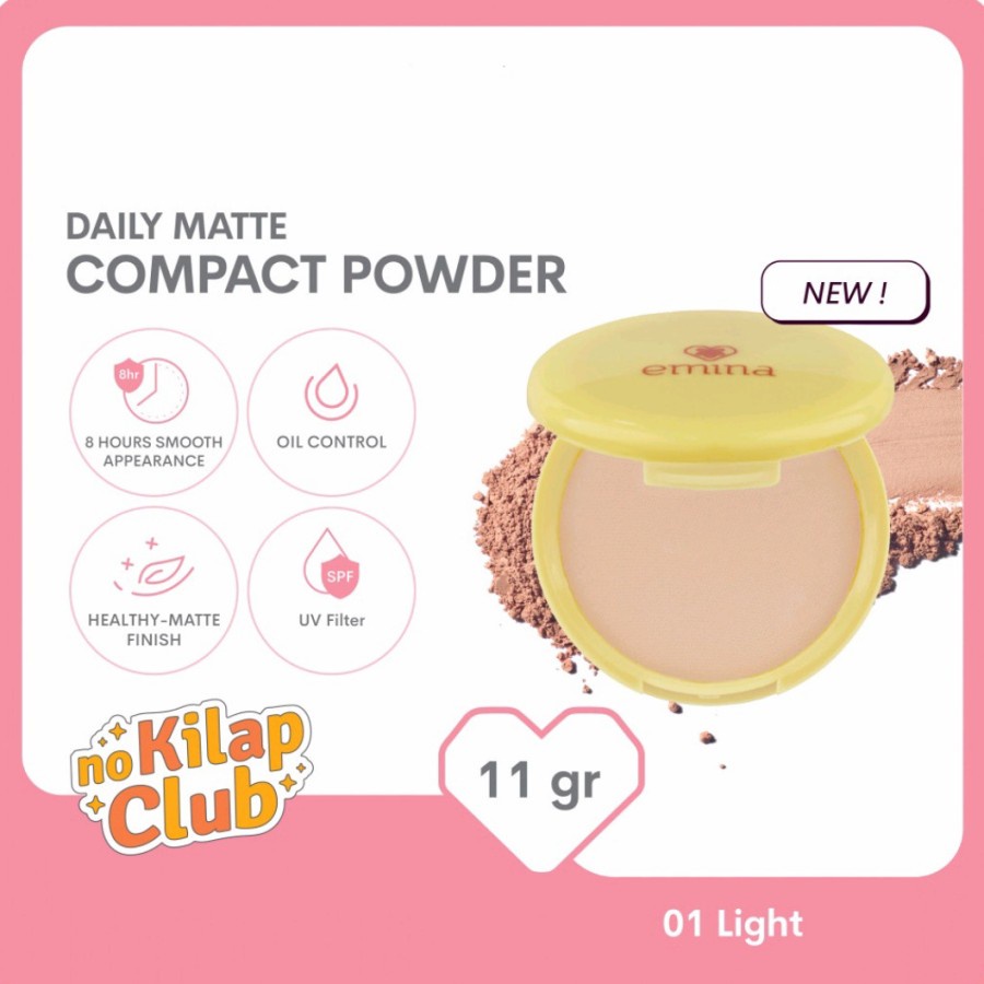 ★ BB ★ Emina Daily Matte Compact Powder 11gr - Bedak Padat