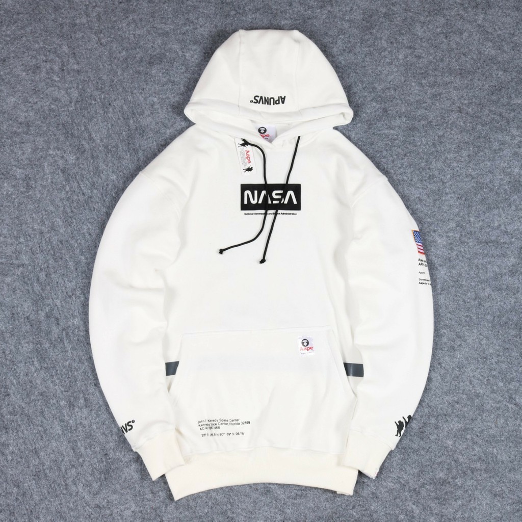 Jaket Sweater Hoodie NASA X APE – White Edition Trendy Casual Unisex Good Brand Quality Stylish