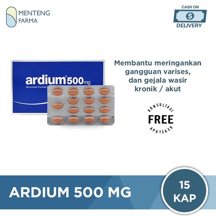 Ardium 500 Mg 15 Tablet - Obat Wasir Ambeien Hemoroid Varises