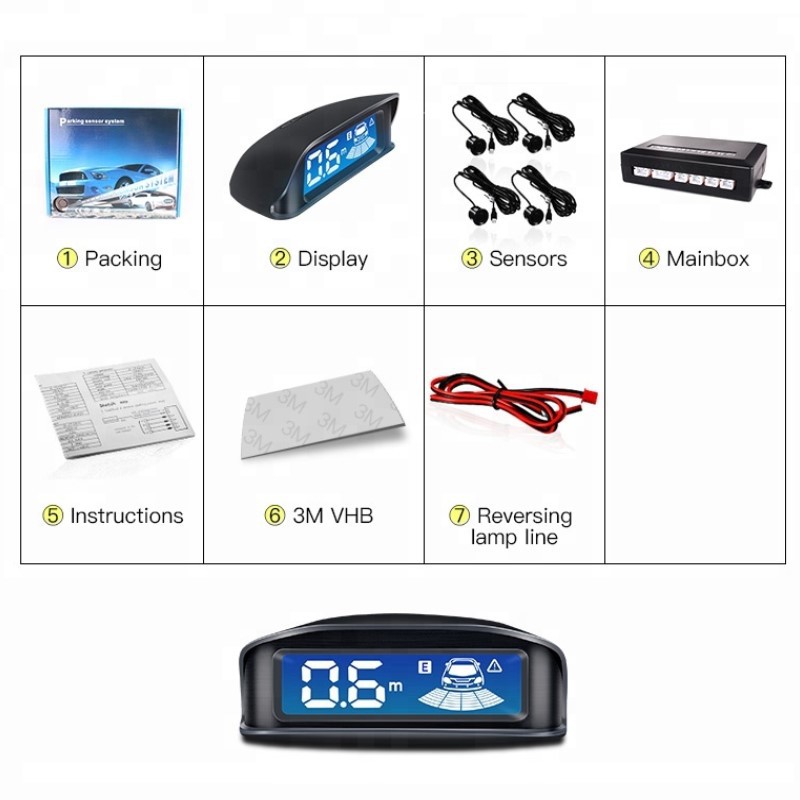 Sensor Parkir Depan Belakang 8 Titik LED Display | Sensor Mobil Mundur