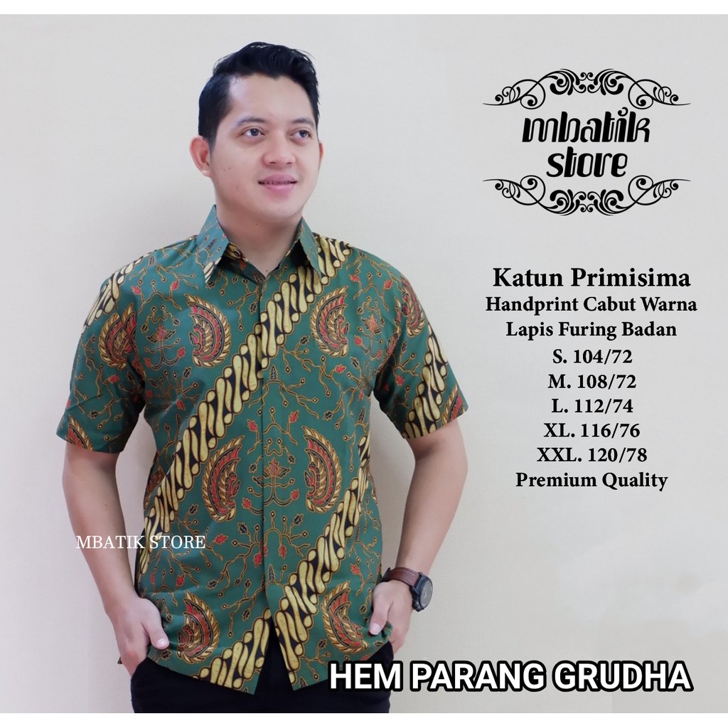 Parang Grudha kemeja Batik Pria Lengan Pendek Full Furing by Dewo