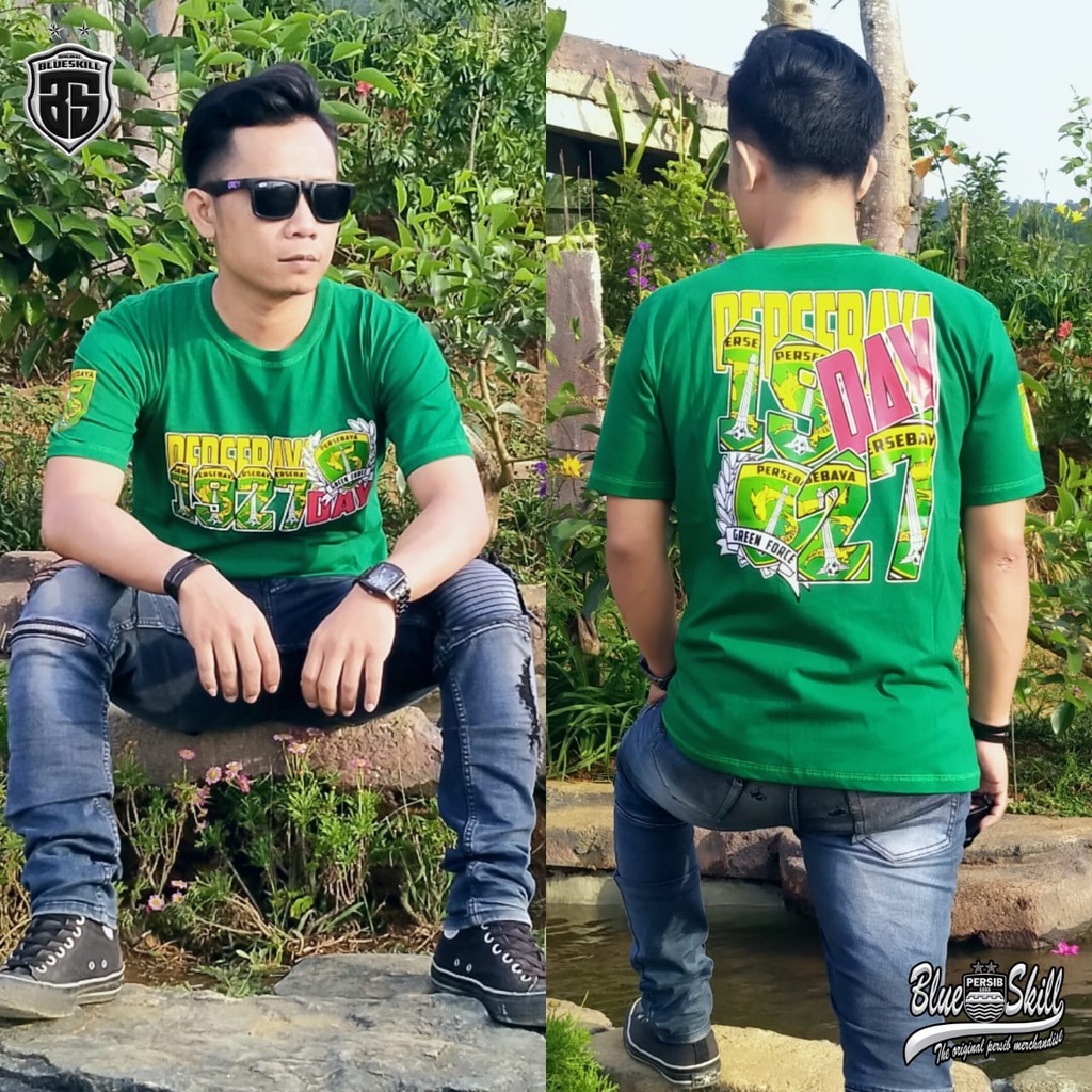 Kaos persebaya day / kaos supporter persebaya / kaos persebaya surabaya 1927 / kaos distro pendek persebaya untuk pria dan wanita / kaos originalblueskill