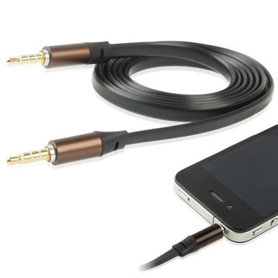 ROVTOP Kabel AUX 3.5mm HiFi Noodle Design 1m - S-IP4G COKLAT