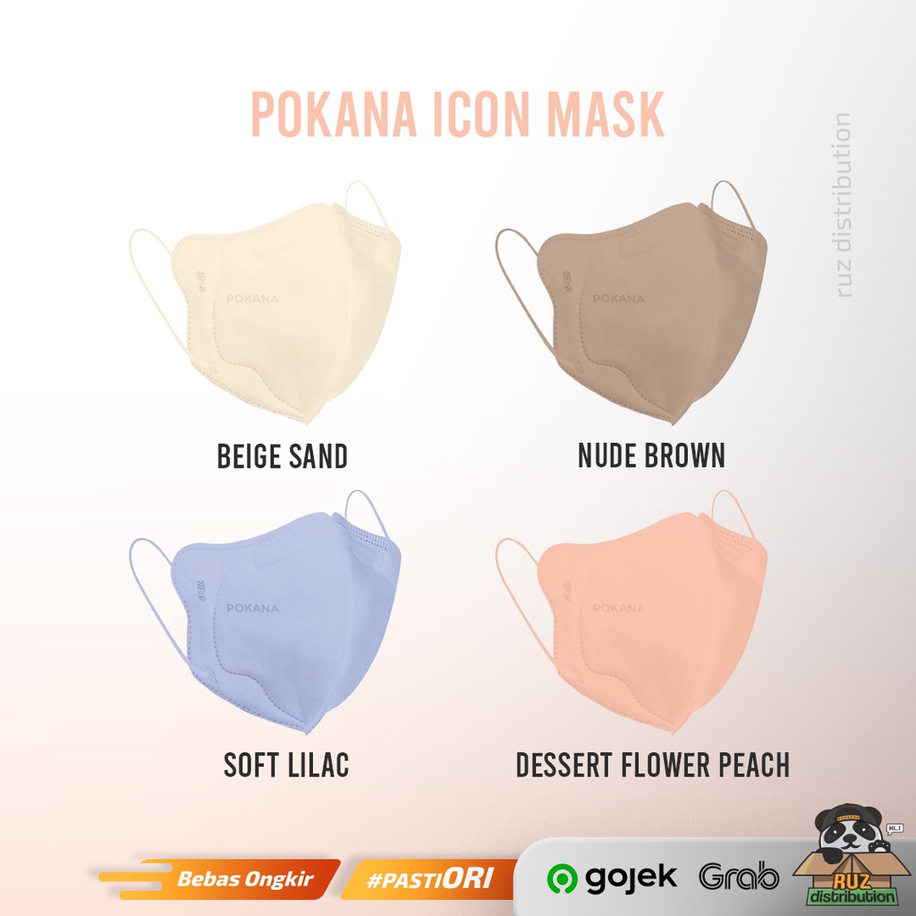 Masker POKANA ICON 4ply - Ladies Mask - SACHET ISI 2pcs