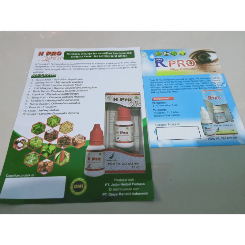 JAMU TETES MATA HERBAL R PRO &amp;H PRO paket ekonomis