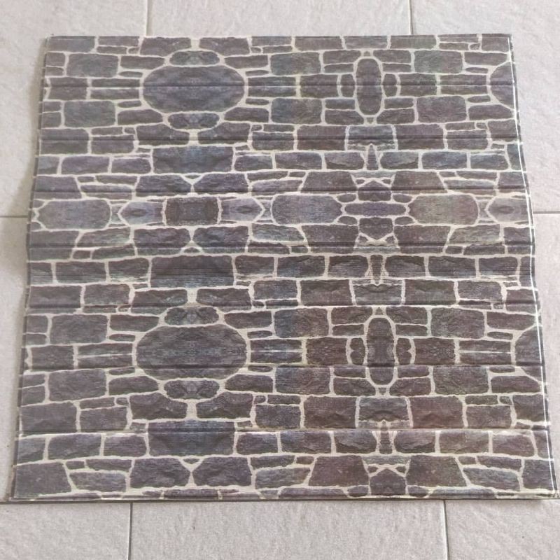 wallpaper foam premium motif batu alam kehitaman elegan permukaan timbul