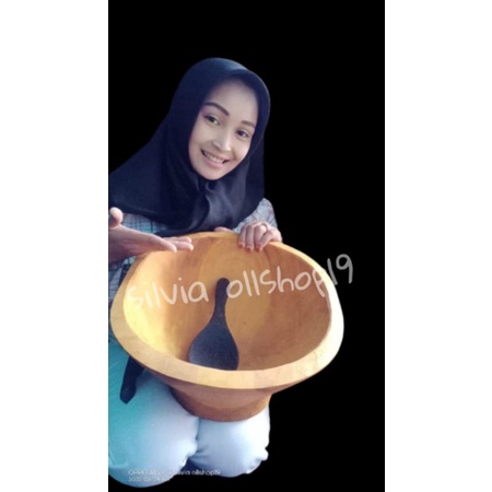 Dulang antik kayu nangka plus cutil/alat tumbuk plus cutil aren
