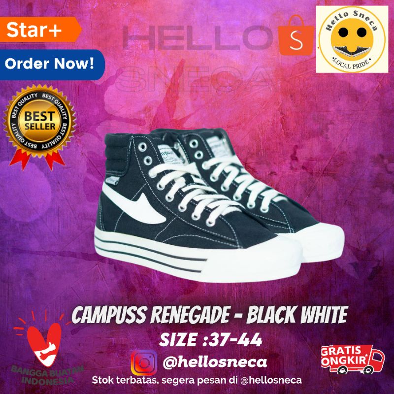 Sepatu Campuss Renegade Black White High Cut Not Retrograde compass