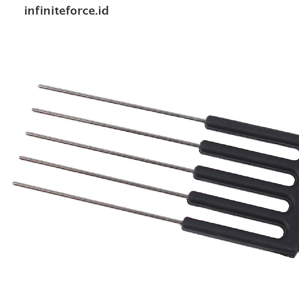 1pc Sisir Rambut Dua Sisi Bahan Stainless Steel Untuk Salon