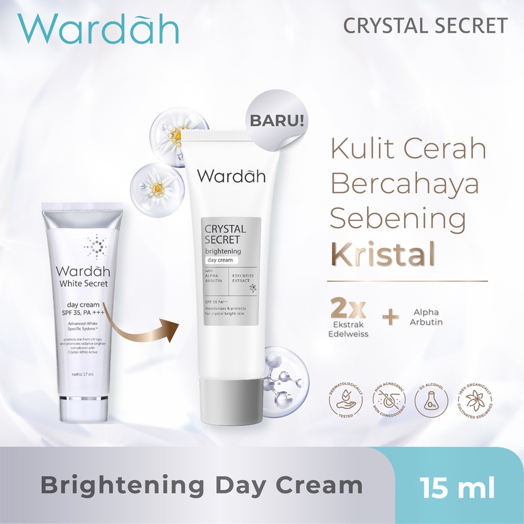 ❤ BELIA ❤ WARDAH White Crystal Secret Series | Day Night Eye Cream Brightening Essence Mask Scrub